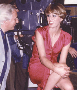 Joanna Lumley and director James Hill on the set of the 'Faces' episode